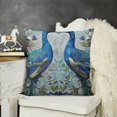 thumbnail image 2 of SHANXI  Square Throw Pillow Covers Beautiful Elegant Blue Peacocks Pillow Cases Decorative for Home Bedroom Sofa Flowers Butterflies Animal Art Design Pillowcases Standard Size  18x18in, 2 of 5
