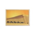 thumbnail image 1 of Dune Wall Art with Frame, Hot Sahara Desert Illustration with a Camel Caravan Silhouette, Printed Fabric Poster for Bathroom Living Room, 35" x 23", Marigold Dark Grey, by Ambesonne, 1 of 2