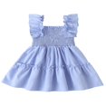 thumbnail image 2 of Robe d'Été Décontractée à Fleurs pour Fillette Tout-Petit, Tenue de Plage avec Jupe à Volants, Vêtements, Blanc, 3-4 Ans, 2 of 6