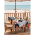 thumbnail image 2 of Outdoor Tablecloth with Umbrella Hole for Patio/Picnic/Party/Camping, Abstract Boho Waterproof Table Cloth Rectangle Table Cover Washable, Flowers Orange Polka Dots Grey Wood Plank (54"x 80"), 2 of 9