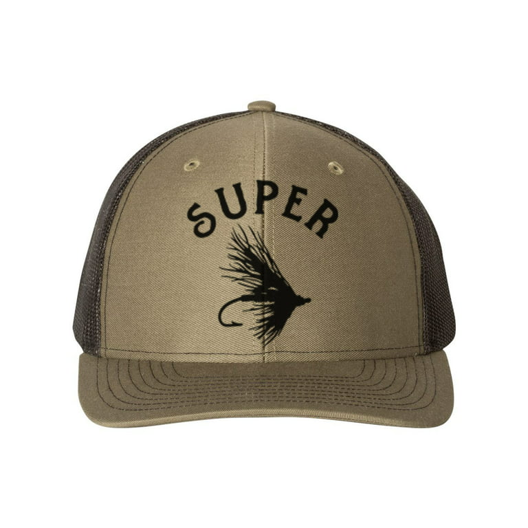 Fishing Hat, Super Fly, Fly Fishing Hat, Trout Fishing Hat, Adjustable Hat,  Trucker Hats, Fishing Apparel, Father's Day Gift, Black Text, Loden/Black