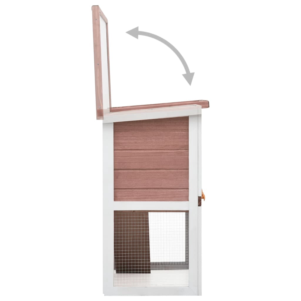 vidaXL Rabbit Hutch Bunny Cage House with Pull Out Tray Ramp Solid Pine Wood
