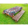 thumbnail image 1 of Ethnic Outdoor Tablecloth, Henna Style Floral Circles Paisley Retro Kaleidoscope Image, Decorative Washable Fabric Picnic Tablecloth, 58 X 120 Inches, Turquoise Hot Pink and Pale Pink, by Ambesonne, 1 of 2
