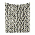 thumbnail image 1 of Geometric Soft Flannel Fleece Throw Blanket, Modern Art Triangle and Diamond Repeating Line Tiling Image, Cozy Plush for Indoor and Outdoor Use, 50" x 60", Mustard and Black, by Ambesonne, 1 of 6