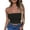 Black, variant on Women's Sleeveless Tube Tops Strapless Off The Shoulder Blouse Solid Color Summer Casual Bandeau Crop Top Black