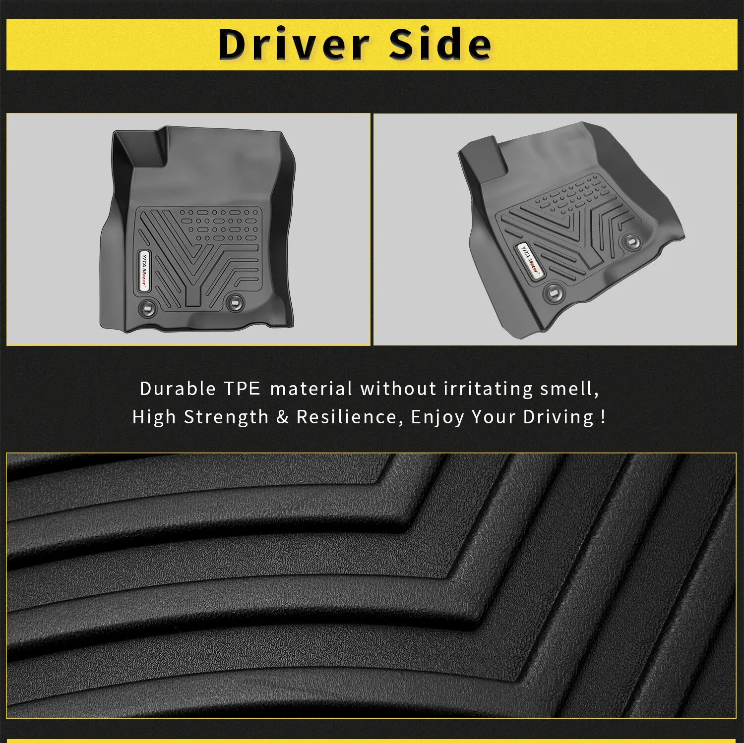 RVNI Floor Mats for 2014-2022 Lexus GX460 2013-2023 Toyota 4Runner All Weather Rubber Waterproof Liners