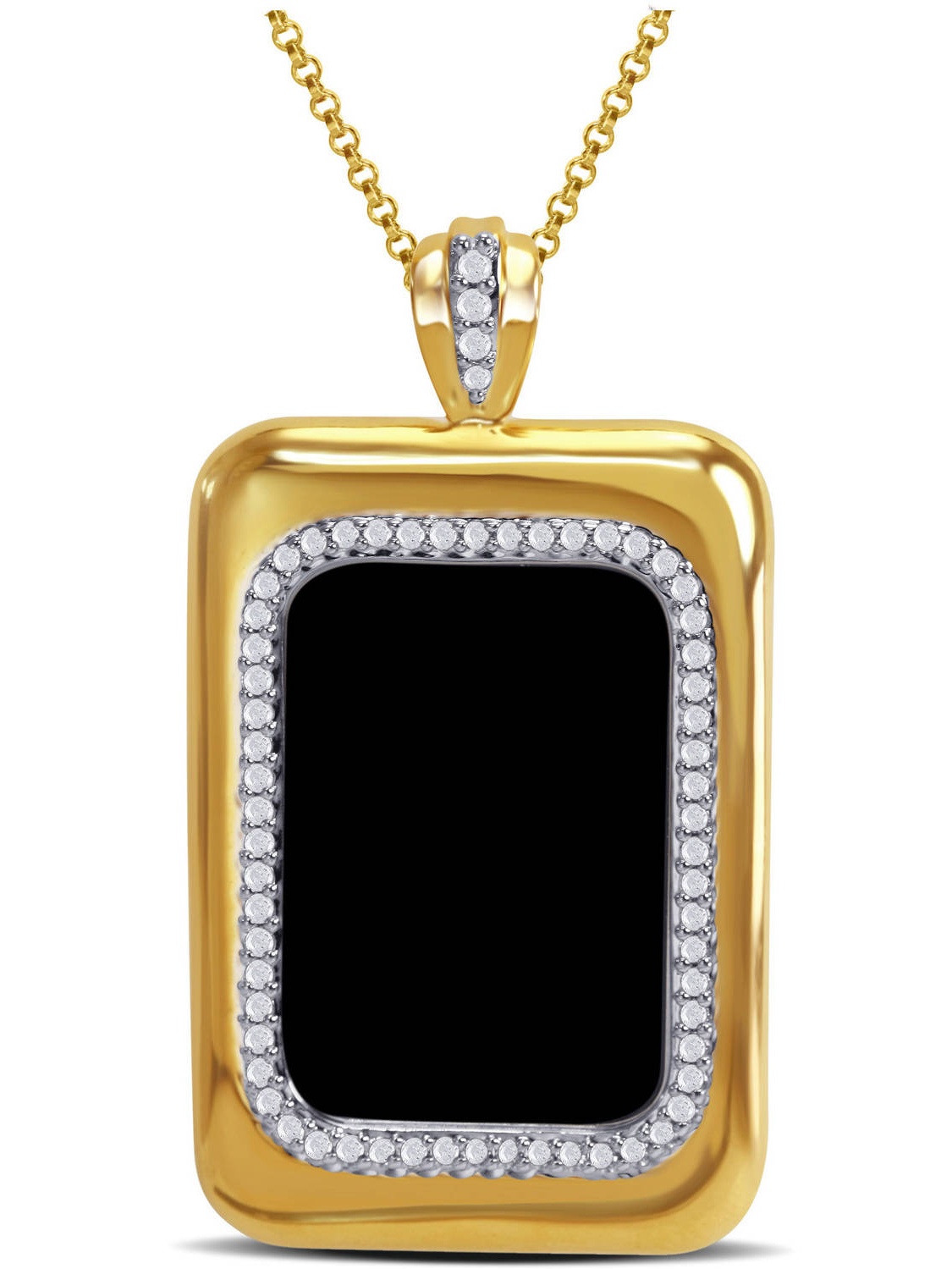 CZ Studded Yellow Gold-Tone Cuff Pendant