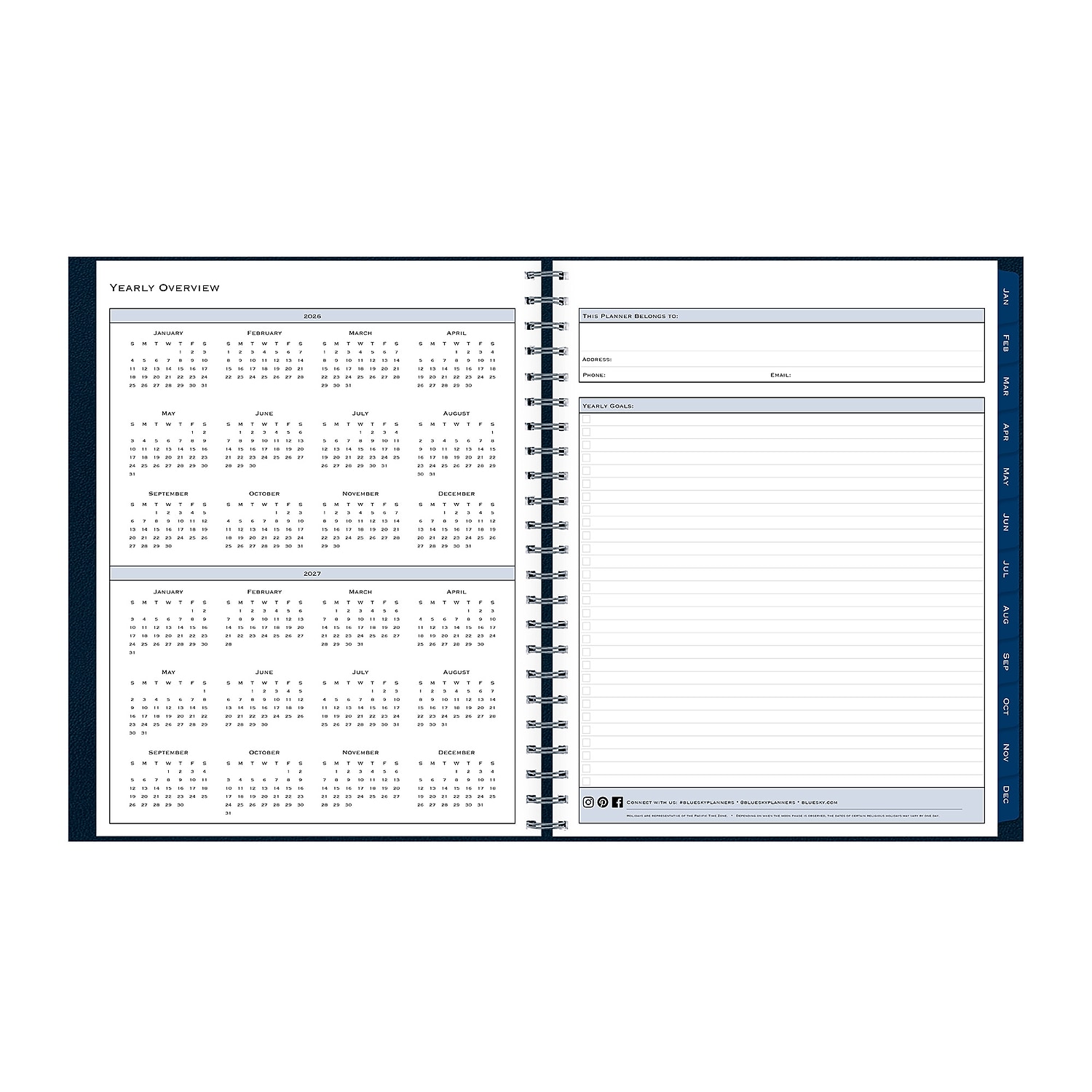 11 in. x 8.5 in. 12-Month (Jan to Dec): 2026 Passages Weekly Appointment Book and Monthly Planner - Navy Cover