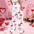 thumbnail image 6 of LWavelet Comfort Fabric Love Print Wide Leg Pants Women Valentine's Day Lounge Wear Light pink L, 6 of 6