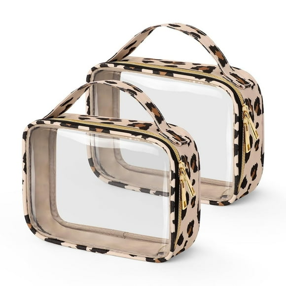 Bolsa de aseo Wedama aprobada por la TSA, paquete de 2, transparente con asas