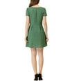 thumbnail image 3 of INSPIRE CHIC Robe de Bal Ligne A à Encolure Carrée Imprimée à Manches Courtes pour Femme P Vert-Cœur, 3 of 7