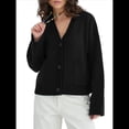 thumbnail image 2 of Cárdigan Grueso de Punto con Cuello en V y Bolsillos para Mujer Negro S, 2 of 10
