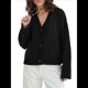 thumbnail image 2 of Cárdigan Grueso de Punto con Cuello en V y Bolsillos para Mujer Negro M, 2 of 10