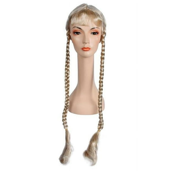 Dutch Girl Wig with Bangs, Champagne Blonde