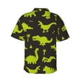 thumbnail image 3 of Easygdp Cute Cartoon Dinosaurs Men'S Summer Casual Short Sleeve,Short Sleeve Button-Down Shirt, Lapel Loose Breathable Hawaiian Short Sleeve - Xx-Large, 3 of 9