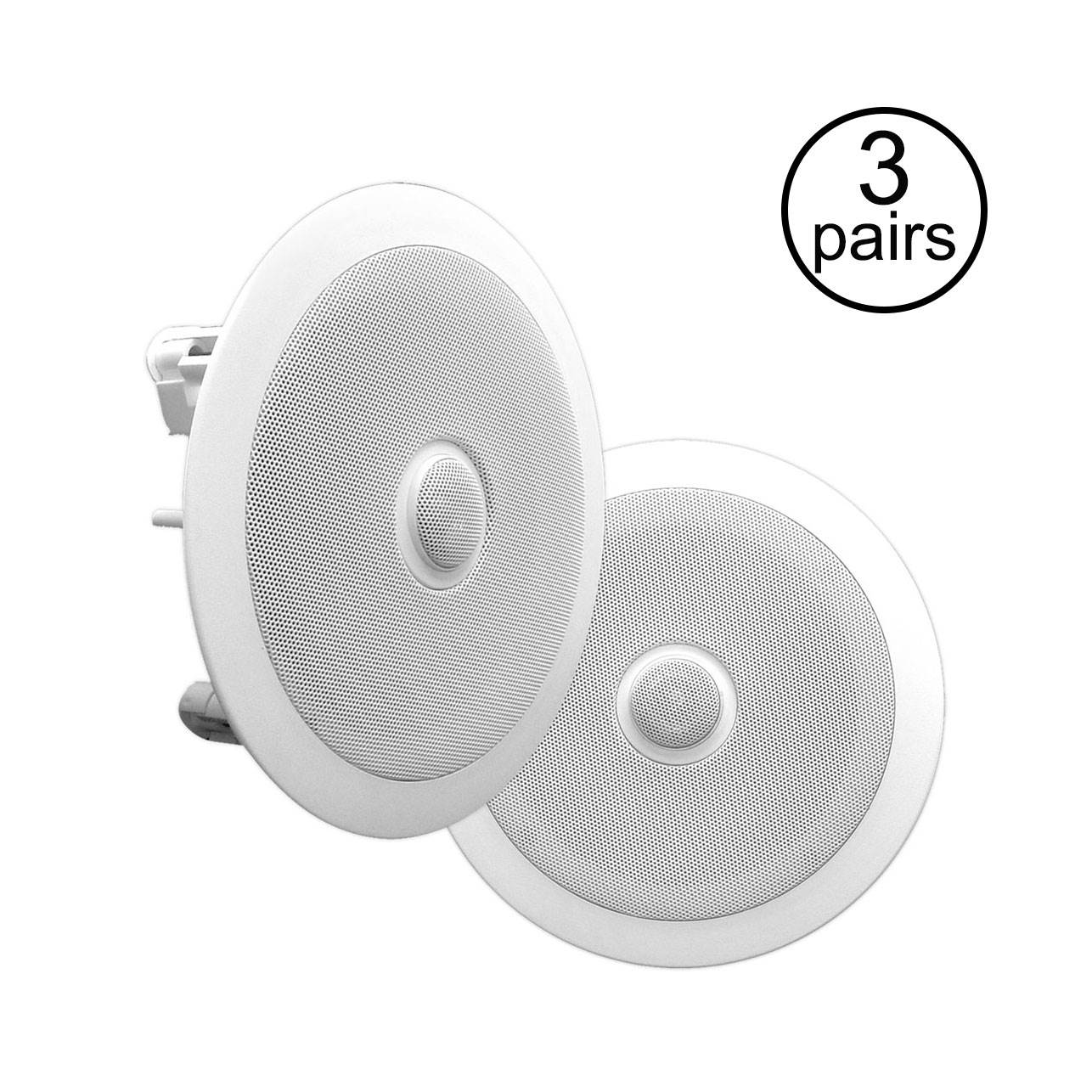 PYLE PRO PDIC80 8 Inch 300 Watt 2 Way In Ceiling/Wall Speakers System (3 Pairs) - image 2 of 8