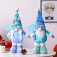 thumbnail image 5 of Muñecos navideños de Papá Noel azules con lentejuelas, gnomos retráctiles sin rostro, adornos para árbol de Navidad, regalo de Año Nuevo para el hogar, 5 of 5