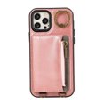 thumbnail image 4 of Allytechgroup Stylish iPhone 12 Pro Max Wallet Case, Secure Phone Case for Apple iPhone 12 Pro Max, Multi-functional and Durable, Ring Holder Hand Wrist Stand Shockproof Case for Women Men, Pink, 4 of 7