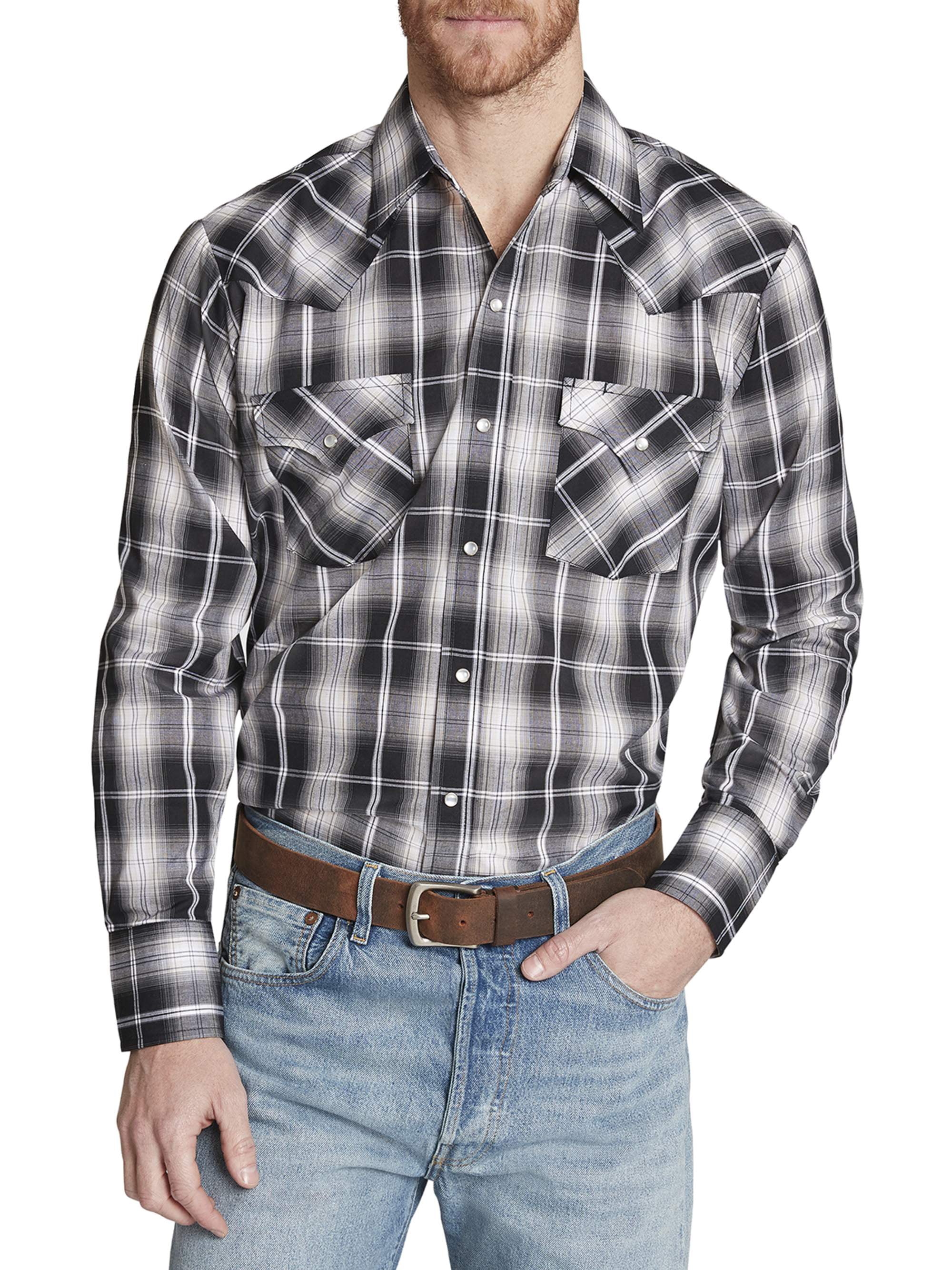 Ely Cattleman - Ely Cattleman Men's Long Sleeve Western Plaid Shirt ...