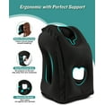 thumbnail image 2 of Inflatable Travel Pillow, Airplane Neck Pillow Comfortably Supports Head and Chin for Airplanes, Trains, Cars and Office Napping with 3D Eye Mask, Earplugs and Portable Drawstring Bag (Black), 2 of 9