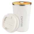 thumbnail image 1 of Vaso aislado al vacío de acero inoxidable de 12 oz – Taza de viaje de café a prueba de derrames con tapa – Taza térmica para mantener café, té y cerveza caliente/helado (blanco), 1 of 5