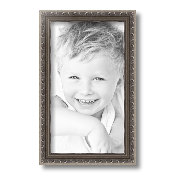 ArtToFrames 8x14 inch Antique Silver Picture Frame, Silver Wood Poster Frame (4562)
