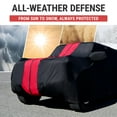 thumbnail image 5 of iCarCover Waterproof Custom Fit Premium SUV Car Cover for 1992-1993 GMC Typhoon (Black / Red), 5 of 8