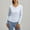 Light Blue, variant on Abtuhar Women Long Sleeve Tops Solid V Neck Loose Breathable Straight Hem Fall Shirts