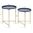 thumbnail image 2 of Kate and Laurel Ulani Modern Nesting Side Table, Set of 2, Navy Blue and Gold, Sophisticated Glam End Tables for Storage and Display, 2 of 9