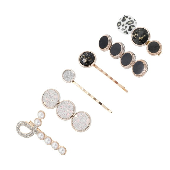 Unique Bargains 6 Pcs Fashion Vintage Hair Clips for Home Black Gold Tone Yellow