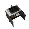 thumbnail image 5 of Bathroom Vanity 30" TURIO Freestanding Carrara White Sintered Stone Countertop and Black Plywood Cabinet with Two Doors, NO Basin, NO Faucet and Sink Cover,Vanity With Sink, 5 of 7