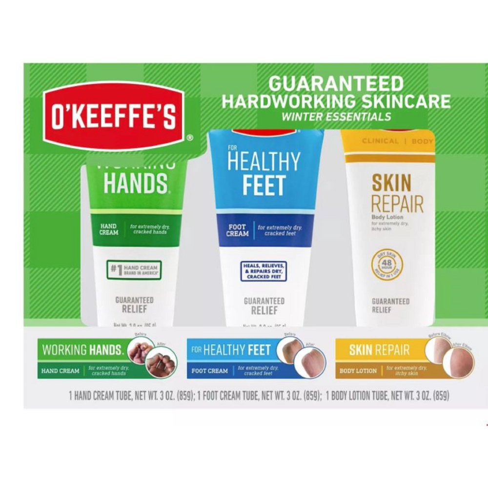 The O'Keeffe's Healthy Feet, Hand, Body Cream Variety Boxed Gift Set