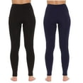 thumbnail image 3 of Just Love Fleece Lined Seamless Leggings for Women High Waist (Pack of 2) (Navy Black, Medium-Large), 3 of 3