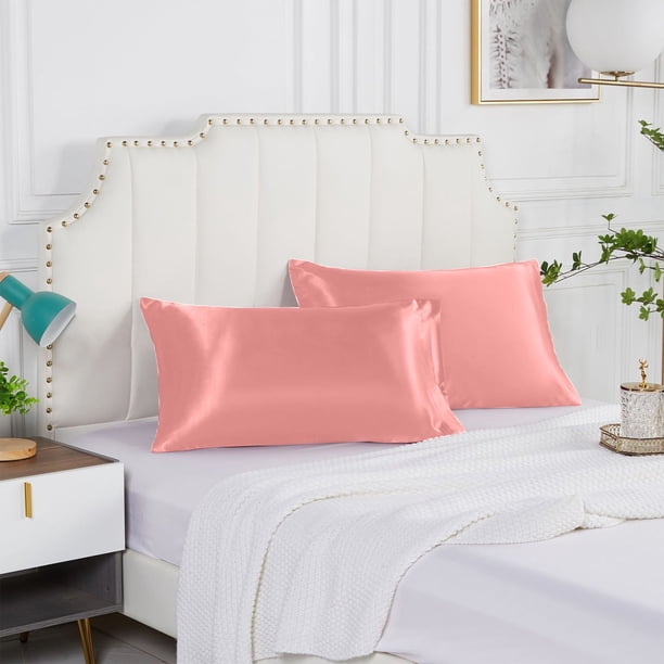 Satin Pillowcase For Hair And Skin, Pillowcases Standard Size Set Of 2, And Soft Satin Pillowcovers 2 Pack (20x30 Inches)