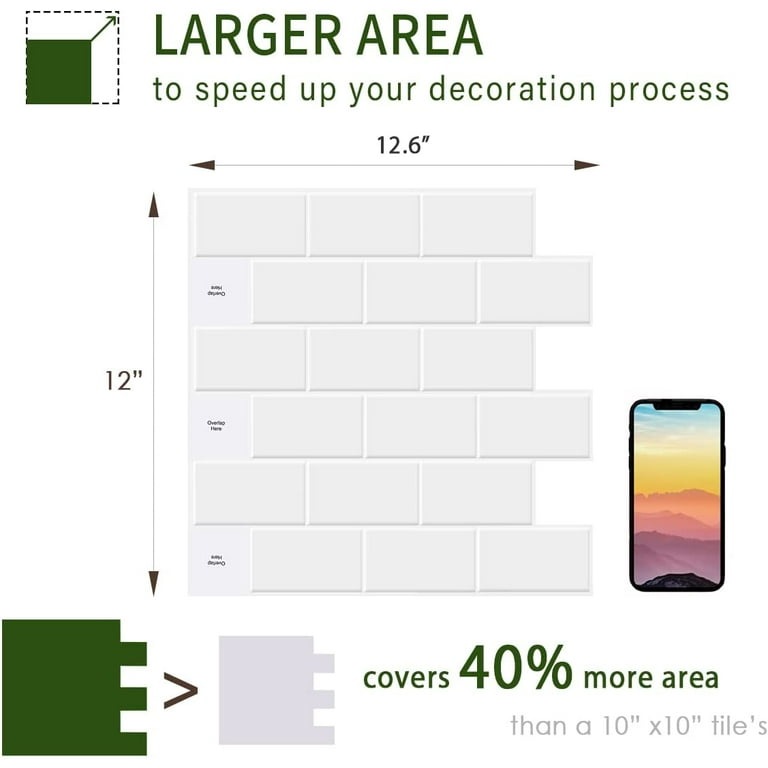 10 Sheets Premium Anti Mold Peel and Stick Backsplash Tiles for Kitchen 12 10 Sheets Premium Anti Mold Peel and Stick Backsplash Tiles for Kitchen 12