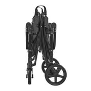 KFFKFF Four-Child Buggy, Adjustable Handle Quad Folding Carriage, Safety Straps & Detachable Shade, Quad Seating Buggy for Outdoor Activities, Charcoal Grey & Ebony (330LBS Capacity)