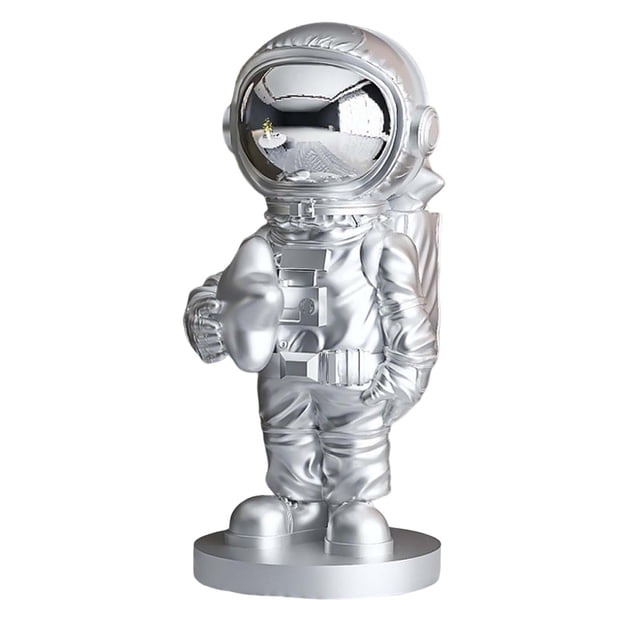 Estatua de astronauta, linda resina, estilo nórdico, artesanías coleccionables, figuras de astronautas para Plata