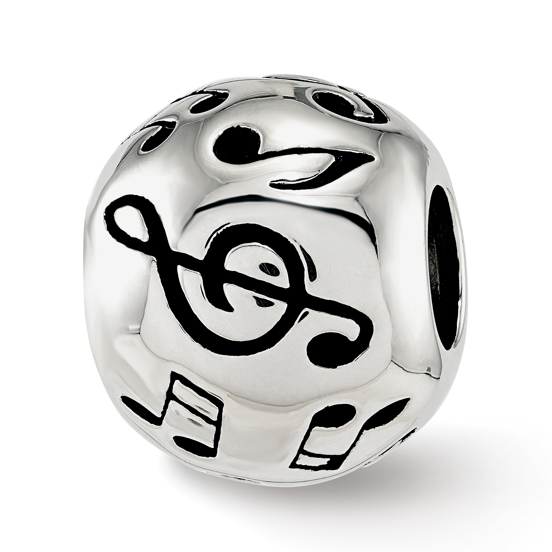 Sterling Silver Reflections Enameled Musical Notes Bead