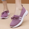thumbnail image 2 of Womens Slip on Walking Shoes Spring Comfortable Breathable Lace up Mesh Golf Driving Nursing Sneakers, 2 of 7