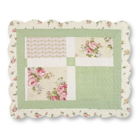 - Miniature Floral Border Cottage Patchwork Pillow Sham