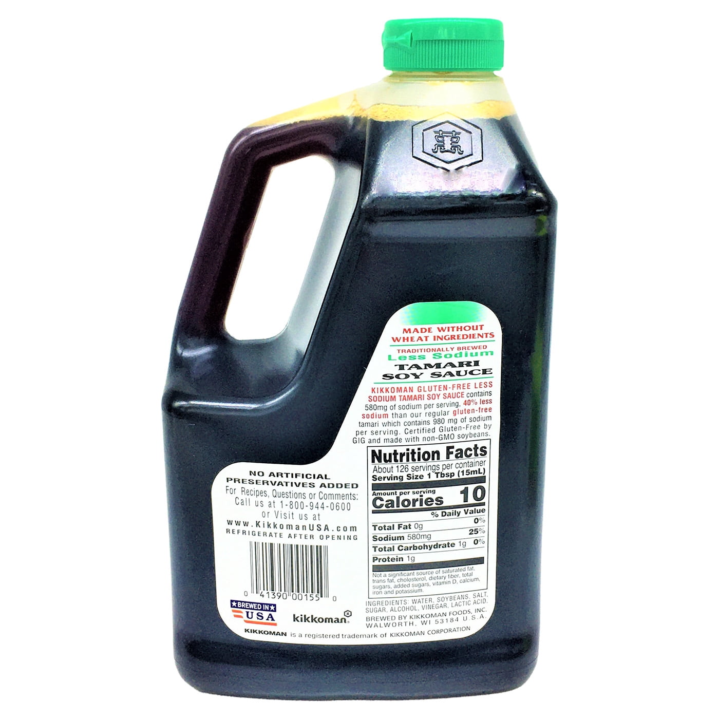 Kikkoman Gluten Free Traditionally Brewed Tamari Soy Sauce-40% Less Sodium 1.89L