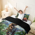 thumbnail image 3 of Metsweet Dinosaur T-Rex Twin Duvet Cover, Prehistoric Jungle Twin Bedding,Black Reversible,2pcs,1 Duvet Cover and 1 Pillowcase, 3 of 6