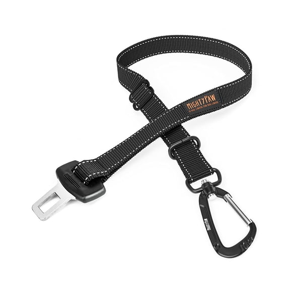 Mighty Paw - Cinturón de seguridad para mascotas, creado con material de cinturón de seguridad humano, hardware de metal con correa de longitud ajustable. Supera los estándares de seguridad para perro