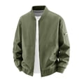 thumbnail image 2 of Thousandth Stylish Zip Up Bomber Jacket for Men Trendy Plus Size Urban Coat with Ribbed Cuffs Athletic Casual Outerwear for Fall, 2 of 7
