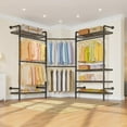 thumbnail image 4 of Timate L3 L Shape Garment Rack Heavy Duty Clothes Rack for Hanging Clothes, Expandable Industrial Pipe Wall Mounted Clothing Rack, Adjustable Corner Closet Wardrobe Closet Kit Closet Systems, Black, 4 of 6