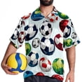 thumbnail image 4 of Football Men's Short Sleeve Printed Poplin Beach Shirts with Spread Collar - Casual Button Down Summer Tops for Unisex, 4 of 6