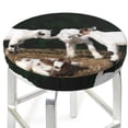 thumbnail image 3 of Daiia Cute Goat Baby Stool Covers Round,Round Bar Stool Covers Waterproof Bar Chair Covers Washable Stool Cushion Slipcover for 12-14 Inch Chair-14 inch, 3 of 7