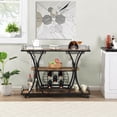 thumbnail image 2 of Bar Cart with Lockable Rolling Wheels and Wine Rack Triple bar cart, multi-functional and practical, movable serving cart for home, living room, kitchen, bar and party events.(Retro Color), 2 of 5