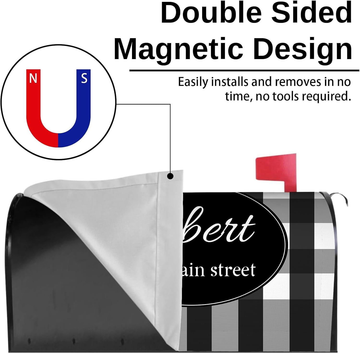 Custom Mailbox Covers Magnetic Add Photo Logo Family Name House Address Text Customized Mailbox Post Cover Double-Sided Printing Waterproof for Festival Holiday Outdoor Decor Garden Yard