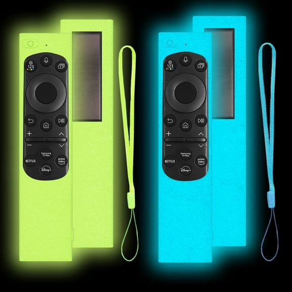 Oulastool 2-Pack Remote Case for Samsung BN59-01432J/A/2023 Smart TV Solar Remote Glow in Dark, Green  Blue